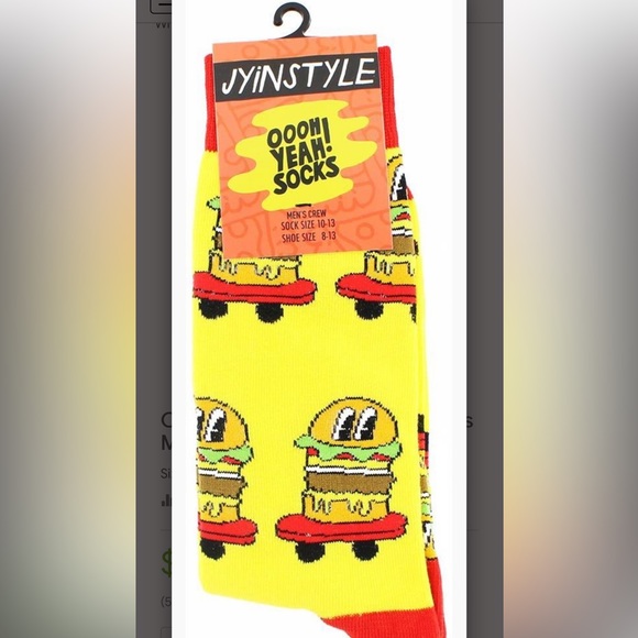 NWT Skateboarding Cheeseburger Socks - Picture 2 of 3